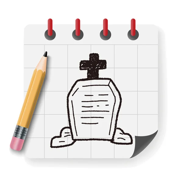 Grave doodle vector illustration — Stock Vector