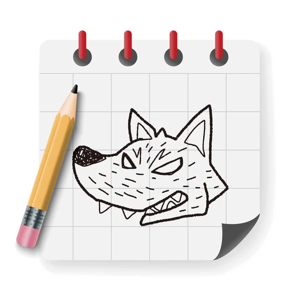 Werewolf doodle vector illustration — Stock Vector