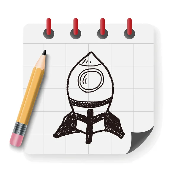 Ilustração vetorial doodle nave espacial — Vetor de Stock
