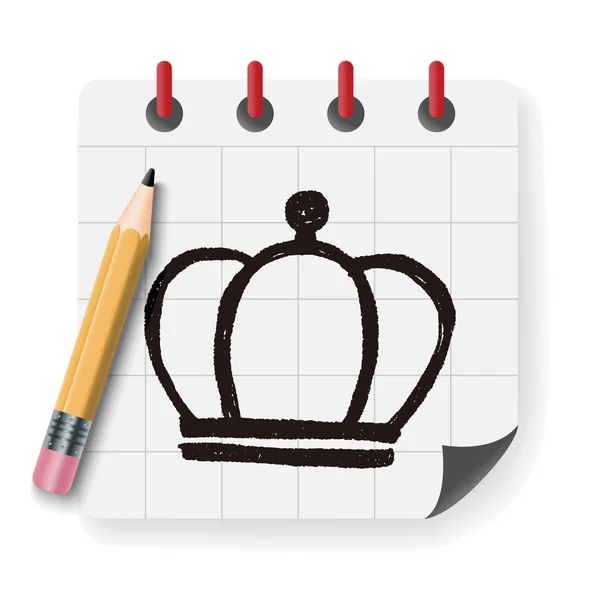 Doodle king crown vector illustration — Stock Vector