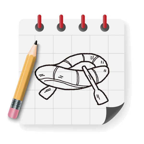 Rafting doodle vector ilustração vetor ilustração — Vetor de Stock