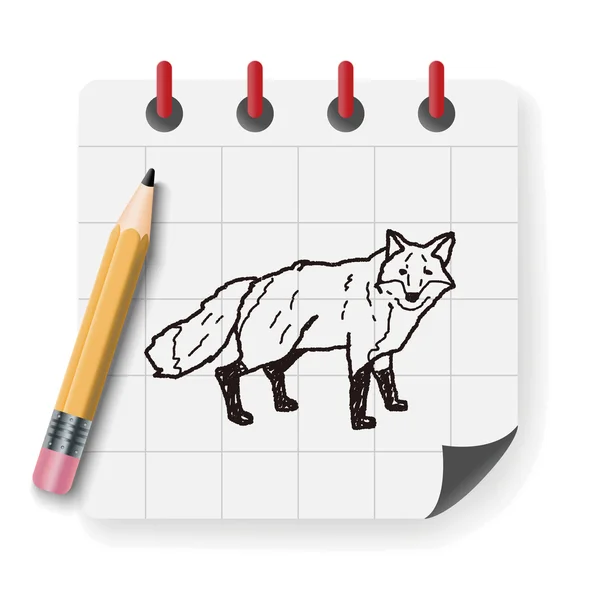 Fox doodle vectorillustratie — Stockvector