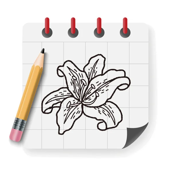 Flor doodle vetor ilustração vetor ilustração — Vetor de Stock