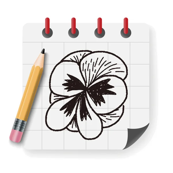 Illustration vectorielle de gribouille de fleur — Image vectorielle