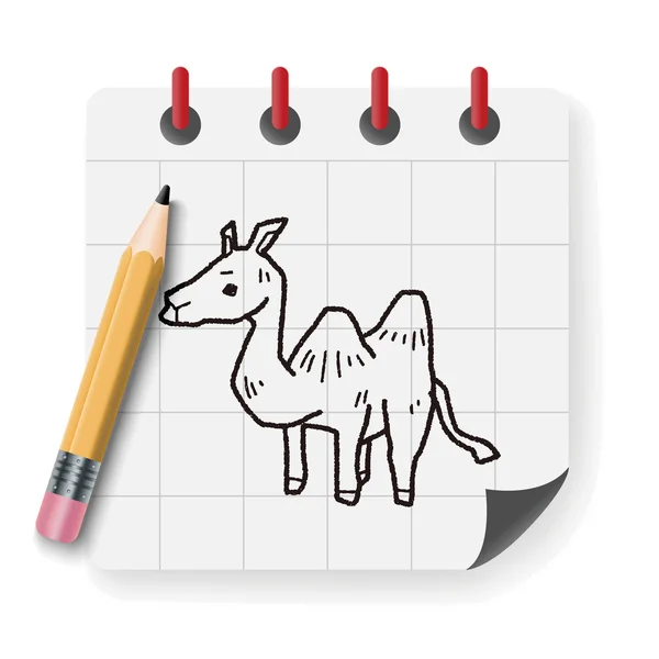 Camel doodle vectorillustratie — Stockvector