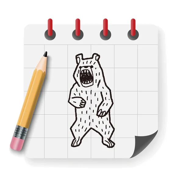 Bear doodle vector illustration — Stock Vector