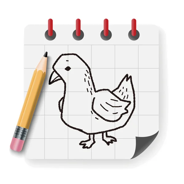 Güvercin doodle vektör çizim — Stok Vektör