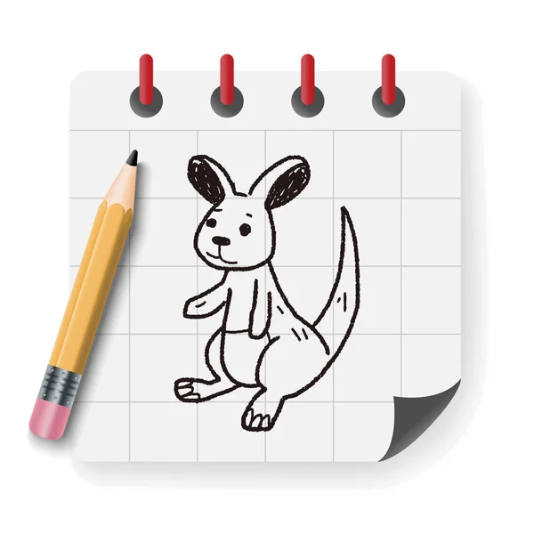 Kangoeroe doodle vectorillustratie — Stockvector