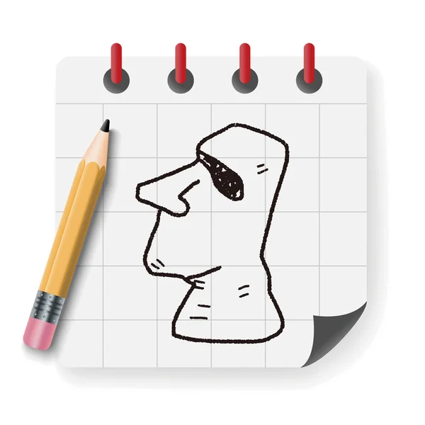 Moai doodle vector ilustración vector ilustración — Vector de stock