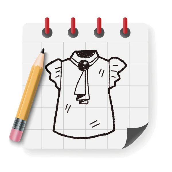 Vrouw kleren doodle vectorillustratie — Stockvector