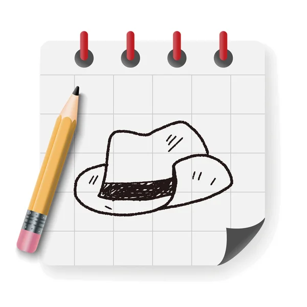 Doodle καπέλο διανυσματικά εικονογράφηση — Διανυσματικό Αρχείο