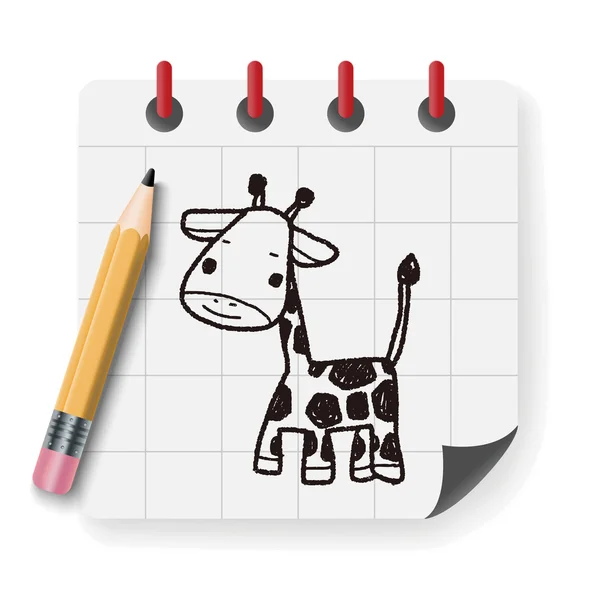 Giraff doodle vektor illustration — Stock vektor