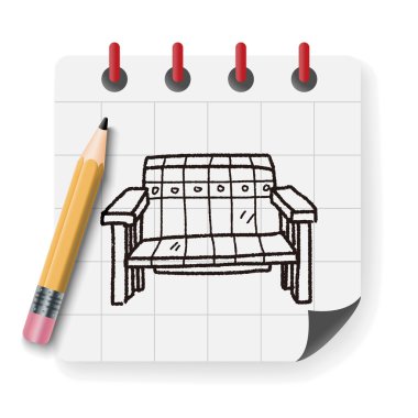 kanepe doodle vektör çizim vektör çizim