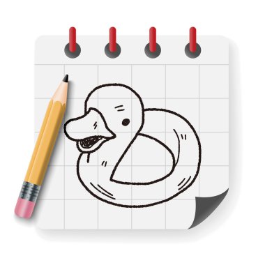 ördek doodle vektör çizim vektör çizim