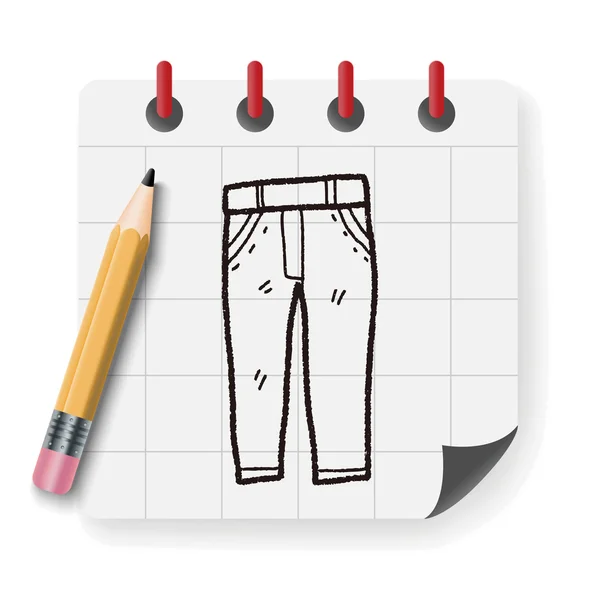 Jeans doodle vettoriale illustrazione — Vettoriale Stock