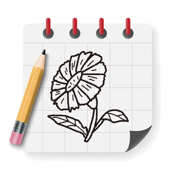 Blume Doodle Vektor Illustration — Stockvektor