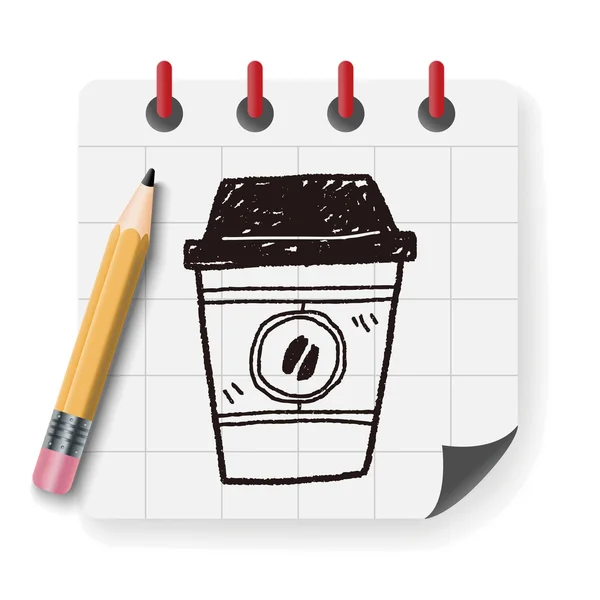 Kaffee-Doodle-Vektor-Illustration — Stockvektor