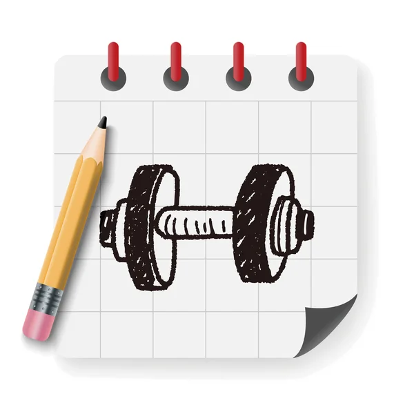 Dumbbell fitness doodle vector ilustração vetor ilustração — Vetor de Stock