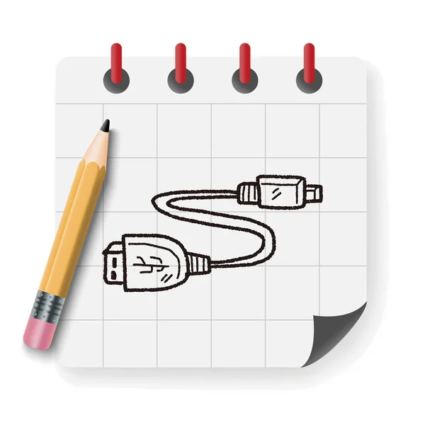 Illustration vectorielle de doodle USB — Image vectorielle