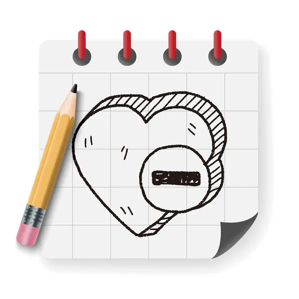 Corazón como doodle vector ilustración — Vector de stock