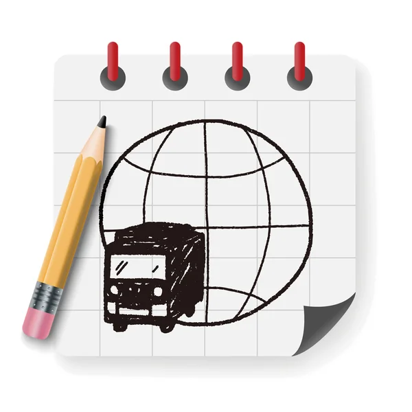 卡车运输涂鸦矢量图 — 图库矢量图片