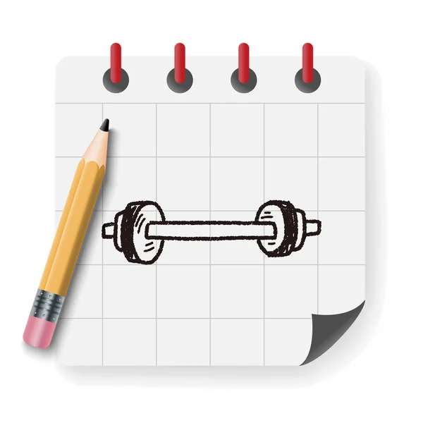 Dumbbell fitness doodle vetor ilustração — Vetor de Stock