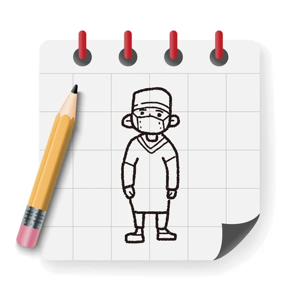Γιατρός doodle διανυσματικά εικονογράφηση — Διανυσματικό Αρχείο