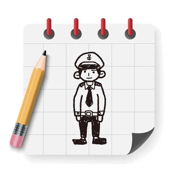 Illustrazione vettoriale doodle della polizia — Vettoriale Stock