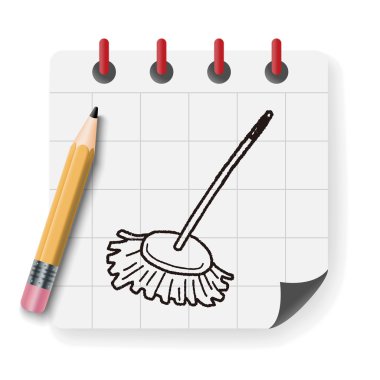 Doodle vektör çizim paspas