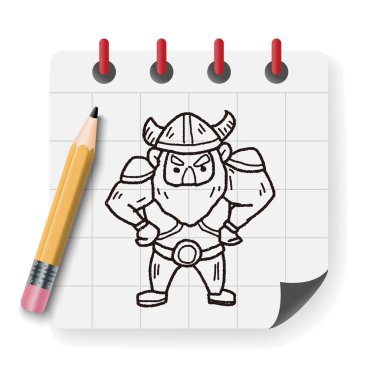 Viking doodle vektör çizim
