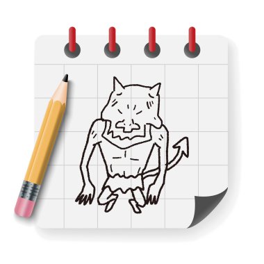 canavar doodle vektör çizim vektör çizim