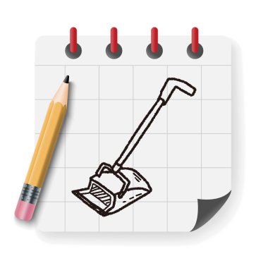süpürge doodle vektör çizim