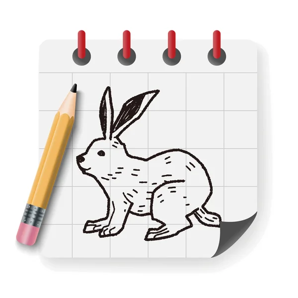 Rabbit doodle vector illustration — Stock Vector