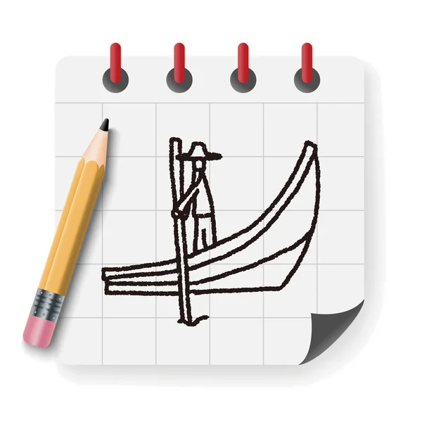 Boot doodle vectorillustratie — Stockvector