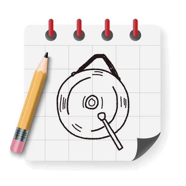 Gong doodle vector ilustración — Archivo Imágenes Vectoriales