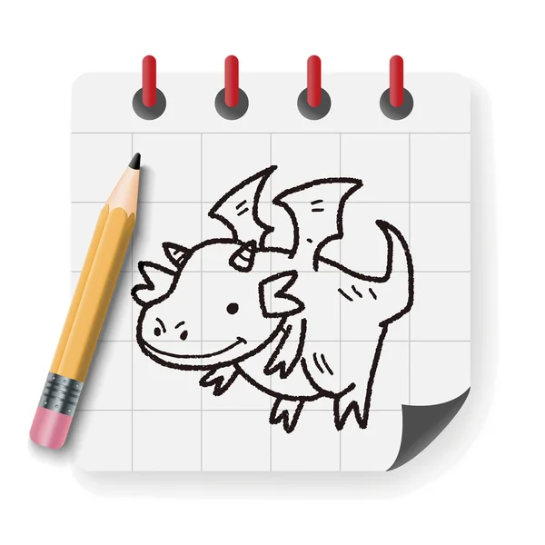 Dragon Doodle Vektor Illustration — Stockvektor