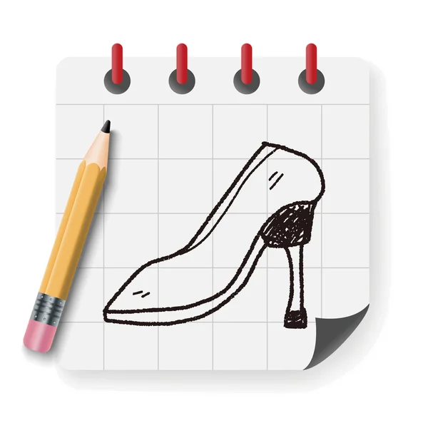 Zapatos de tacón alto doodle vector ilustración — Vector de stock