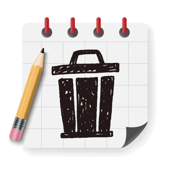 Lixo pode doodle ilustração vetorial ilustração — Vetor de Stock