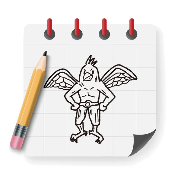 Griffin doodle vetor ilustração ilustração vetor — Vetor de Stock