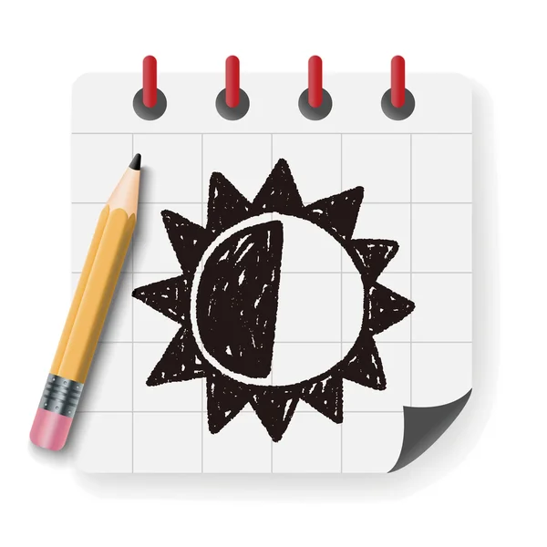 Doodle sol vetor ilustração — Vetor de Stock