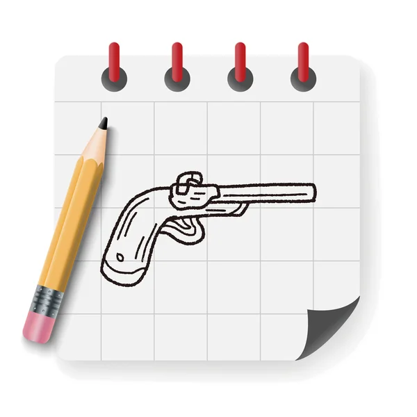 Pistola doodle vector ilustración vector ilustración — Vector de stock