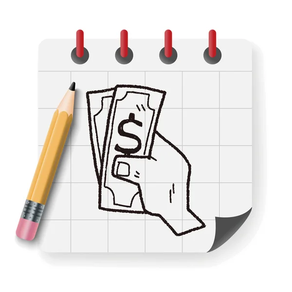 Money doodle drawing vector illustration vector illustration — Stock Vector