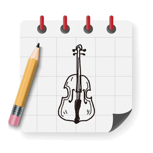 Illustration vectorielle de doodle pour violoncelle — Image vectorielle