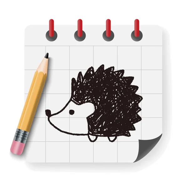 Εικονογράφηση φορέα Doodle Hedgehog — Διανυσματικό Αρχείο