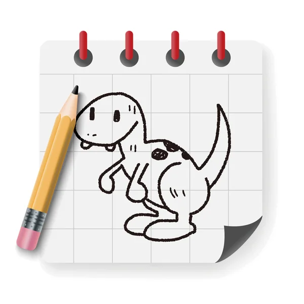 恐竜落書きベクトル図 — ストックベクタ