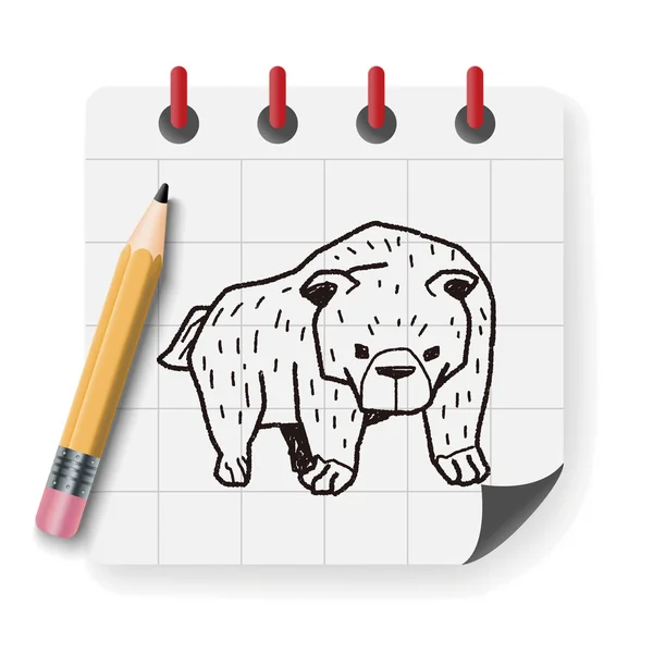 Illustration vectorielle doodle ours — Image vectorielle