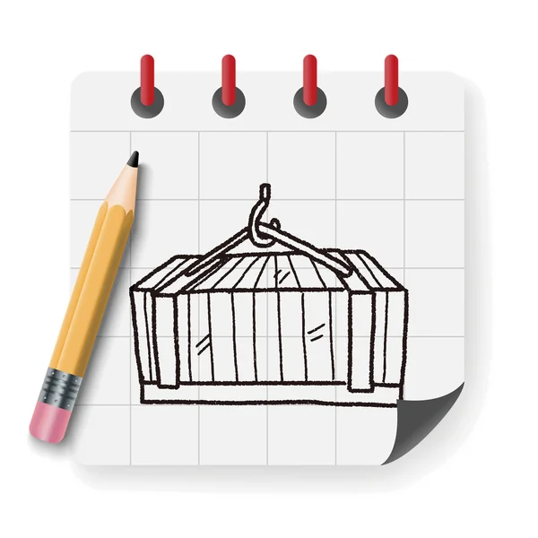 Illustration zum Container-Doodle-Vektor — Stockvektor