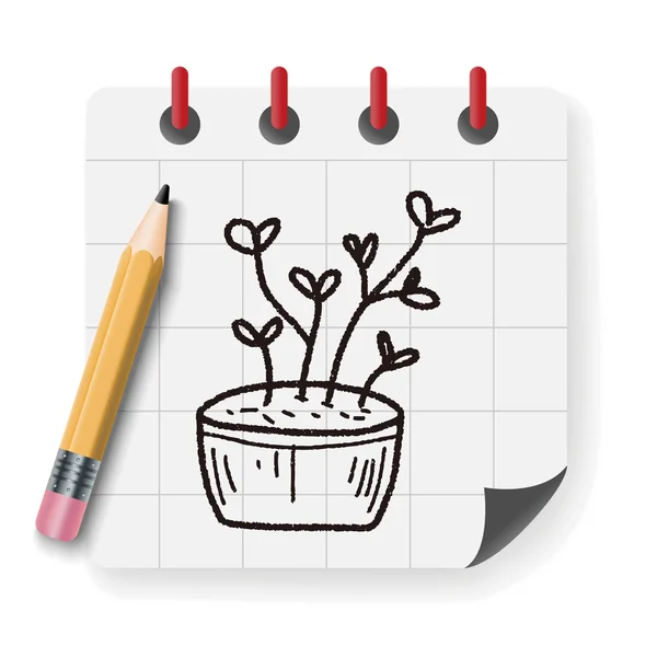 Planta doodle vector ilustración — Vector de stock