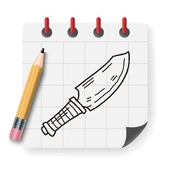 Μαχαίρι doodle διανυσματικά εικονογράφηση διανυσματικά εικονογράφηση — Διανυσματικό Αρχείο