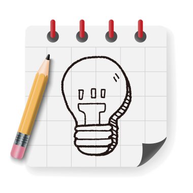 ampul doodle çizim vektör çizim vektör çizim